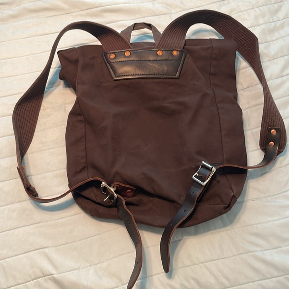 Duluth Pack roll top Scout Brown Leather Strap Backpack - Picture 3 of 4